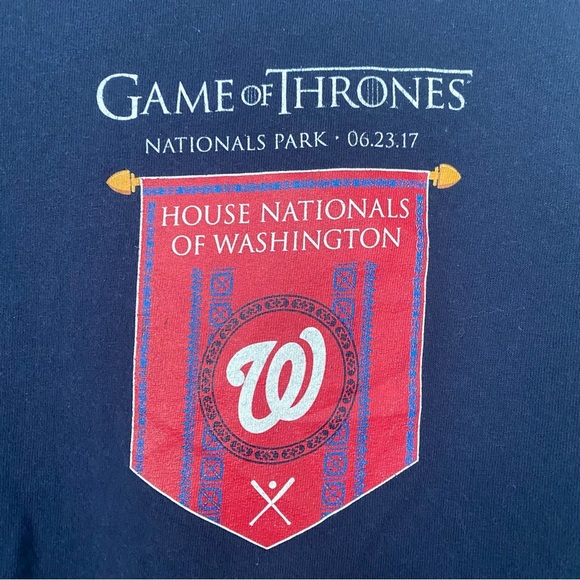 Washington Nationals MLB‎ T-Shirt Large Game of Thrones Night National Park 2017 - Picture 3 of 9